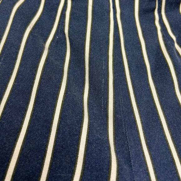 Reformation Marlon Pants Capone Stripe Blue White size 2 XS High Rise Crop - Picture 7 of 10